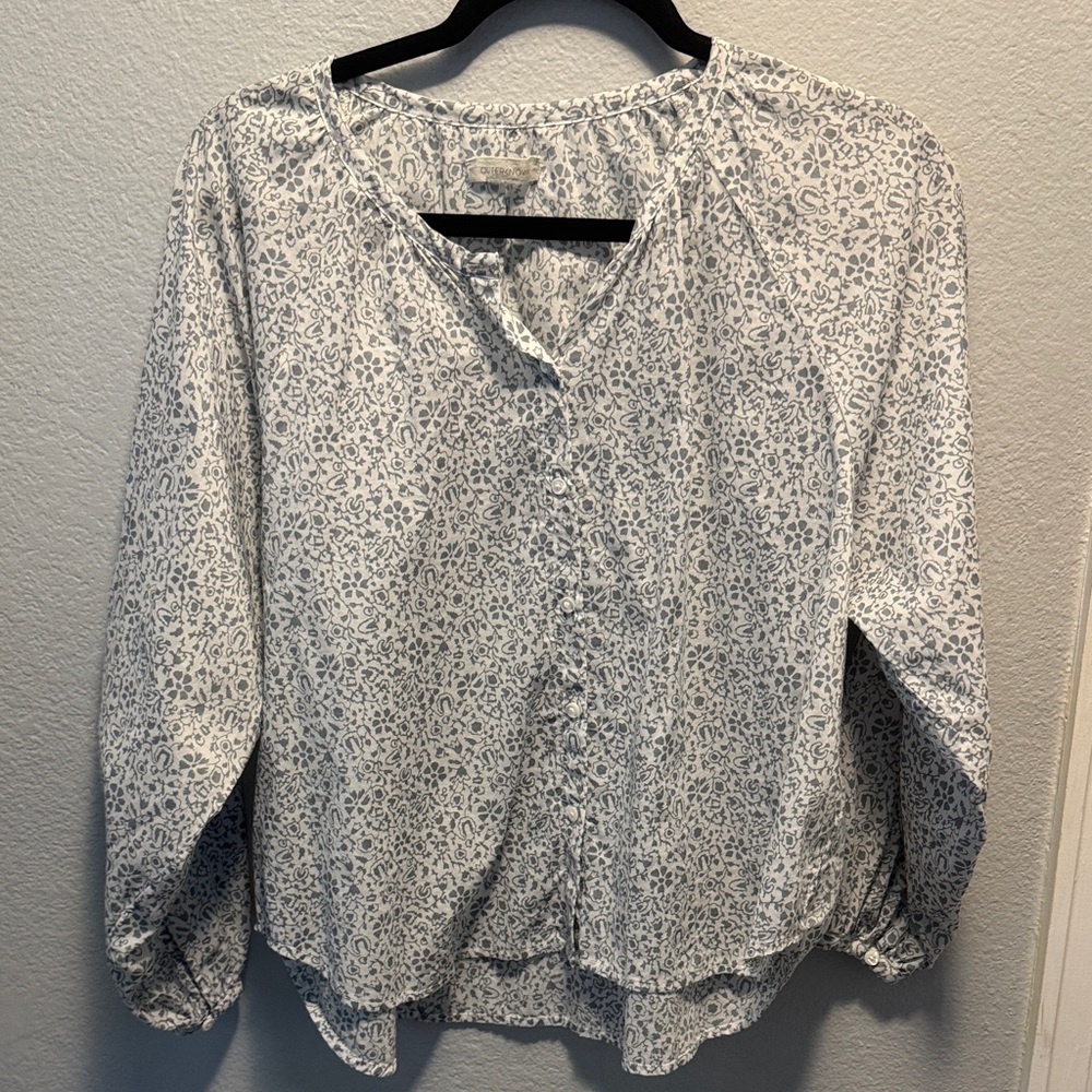 Outerknown Light Gray Patterned Blouse